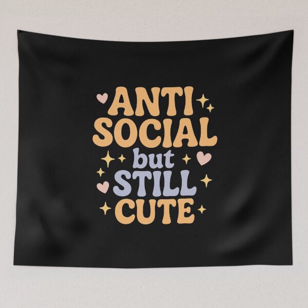 Item preview, Anti-Social But Still Cute – Soft Introvert Vibes Tee designed and sold by Whispered Ink.