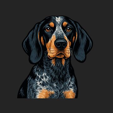 Artwork thumbnail, Bluetick Coonhound - Loyal Eyes Vintage Portrait by Ironzoulz