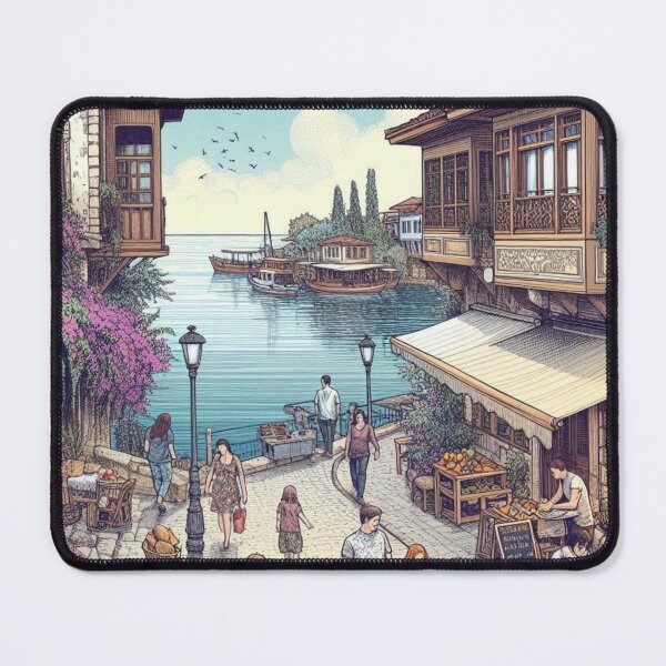 Item preview, Colorful Antalya Market Scene Design – Ideal for Travel Lovers, Cultural Style, Clothing, and Accessories designed and sold by knalpot-design.