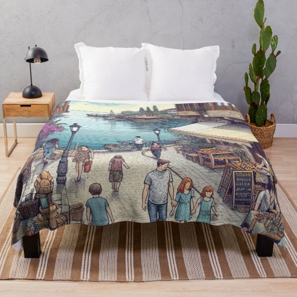 Item preview, Colorful Antalya Market Scene Design – Ideal for Travel Lovers, Cultural Style, Clothing, and Accessories designed and sold by knalpot-design.