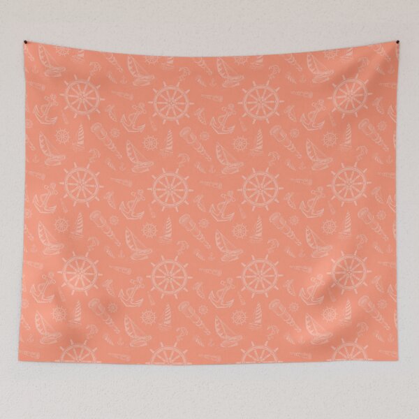 Item preview, New Nautical Sketches  Tone on Tone  Using Florida Color Palette by Benjamin Moore- Coral Glow designed and sold by PD-Coastal.