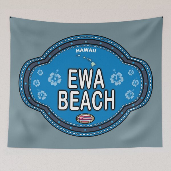 Item preview, Ewa Beach Hawaii stitching effect emblem designed and sold by studioss76.