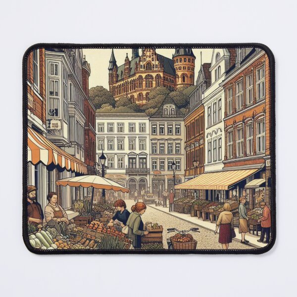 Item preview, Harburg Traditional Market Scene Design – Perfect for Hamburg Lovers, Travel Style, Clothing, and Accessories designed and sold by knalpot-design.