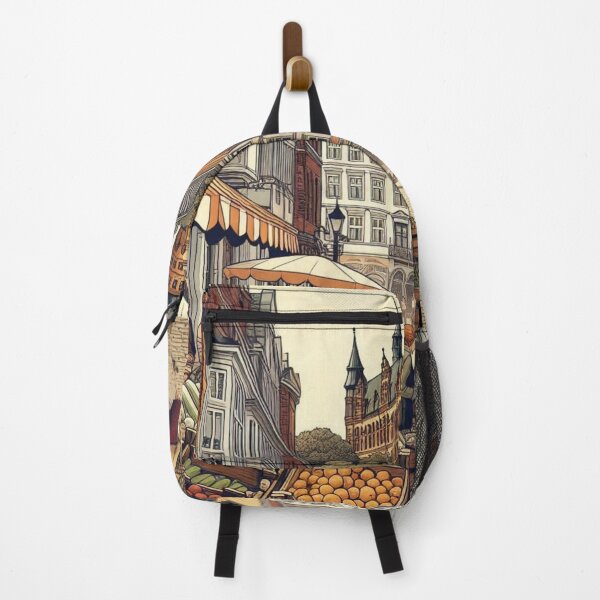Item preview, Harburg Traditional Market Scene Design – Perfect for Hamburg Lovers, Travel Style, Clothing, and Accessories designed and sold by knalpot-design.