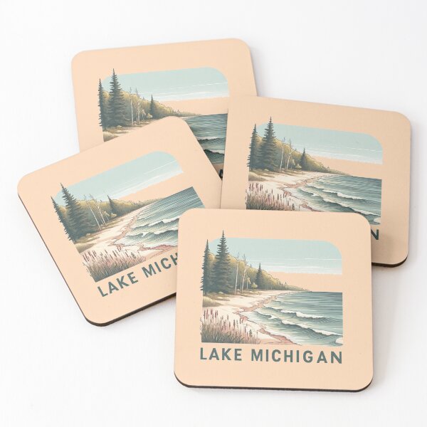 Item preview, Michigan USA Minimalist Watercolor Cityscape | Cute Nature & Landmark Sketch Design, designed and sold by PaintMeWorld.