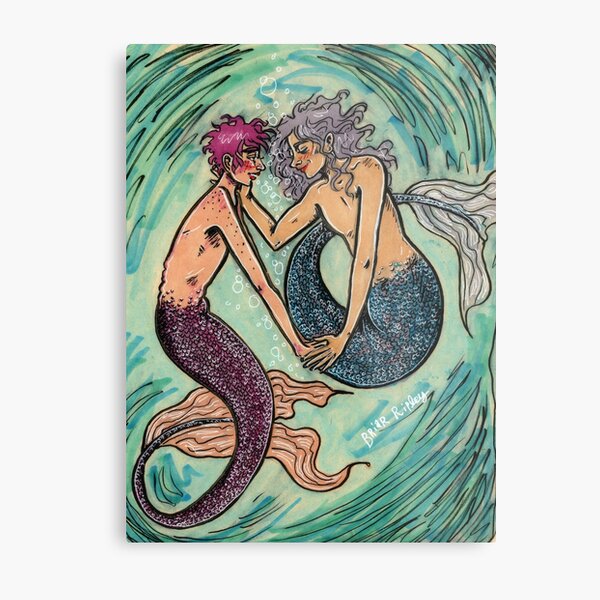 pride month mermen Metal Print