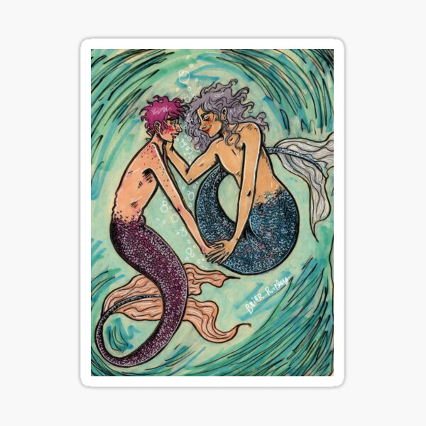 pride month mermen Sticker