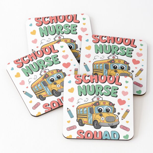 Item preview, School Nurse Squad – Cute Cartoon School Bus with Nurse Cap & School Health Design designed and sold by Giuggimade.