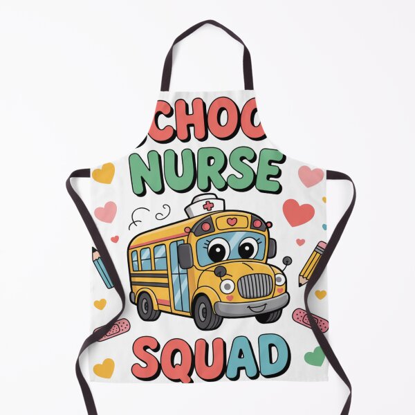 Item preview, School Nurse Squad – Cute Cartoon School Bus with Nurse Cap & School Health Design designed and sold by Giuggimade.