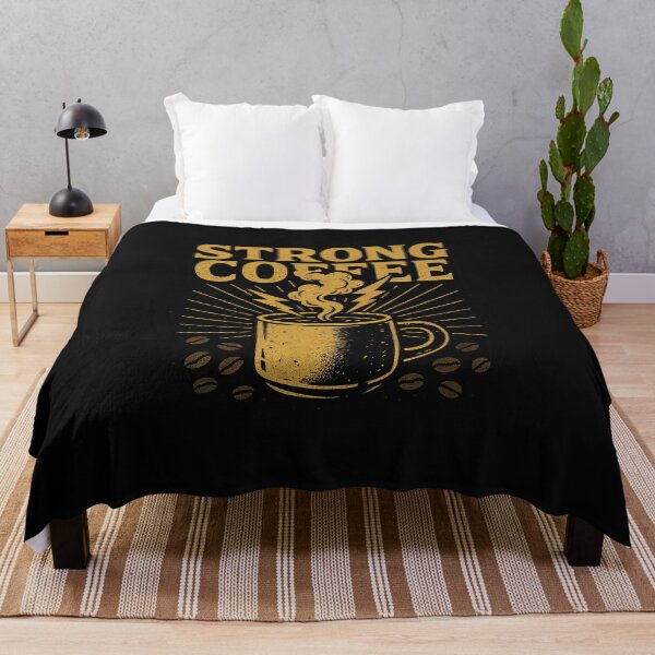Item preview, Strong Coffee Mug Retro Design, Black and Gold Vintage Coffee Lover designed and sold by Kybruno's Creations.