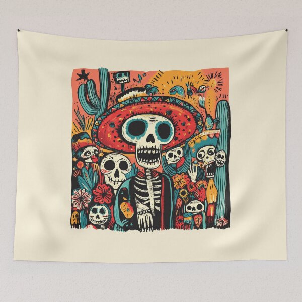 Item preview, Colorful Mexican Skeleton Fiesta – Día de los Muertos Celebration designed and sold by Patricks-Art.