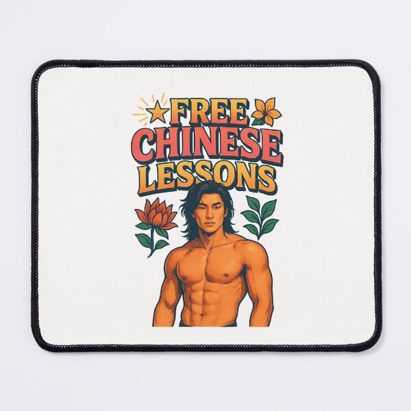 Item preview, Free Chinese Lessons with Long-Haired Man and Flowers designed and sold by Places On Earth.