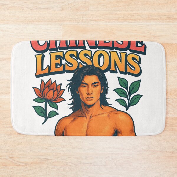 Item preview, Free Chinese Lessons with Long-Haired Man and Flowers designed and sold by Places On Earth.