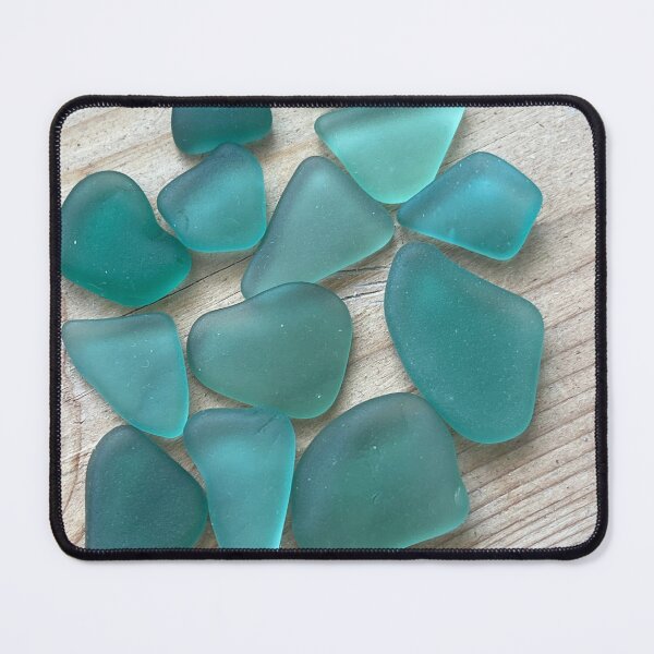 Item preview, Teal seaglass on wood designed and sold by Jums-Med.