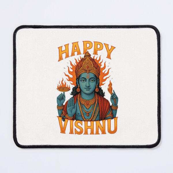Item preview, Hindu Deity Happy Vishnu in Fiery Divine Form designed and sold by Places On Earth.