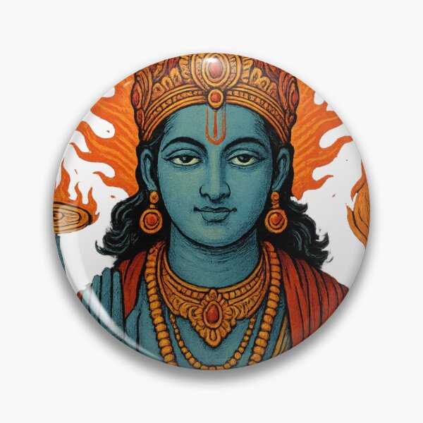 Item preview, Hindu Deity Happy Vishnu in Fiery Divine Form designed and sold by Places On Earth.