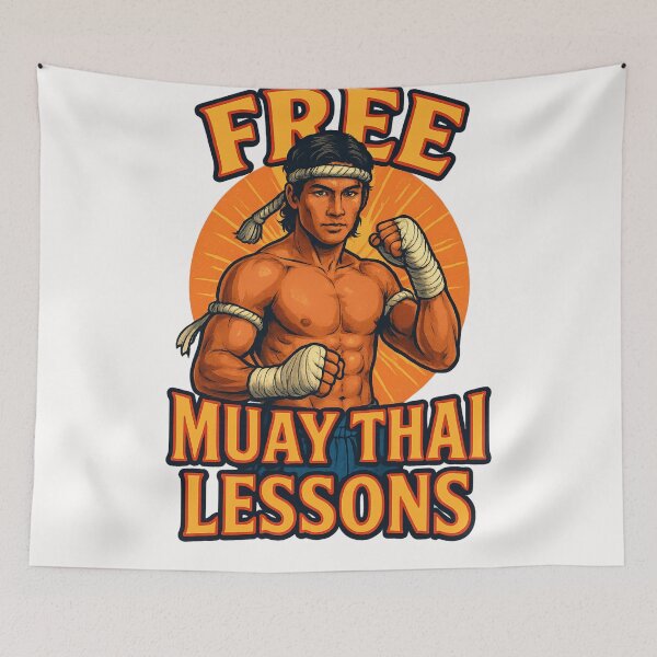 Item preview, Free Muay Thai Lessons with Fighter in Hand Wraps designed and sold by Places On Earth.