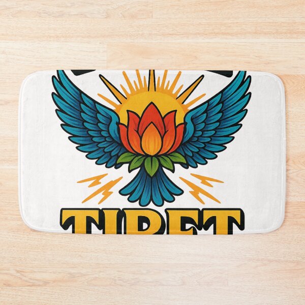 Item preview, Winged Lotus with Free Tibet Emblem designed and sold by Places On Earth.