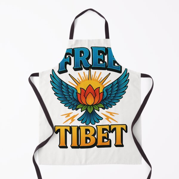 Item preview, Winged Lotus with Free Tibet Emblem designed and sold by Places On Earth.