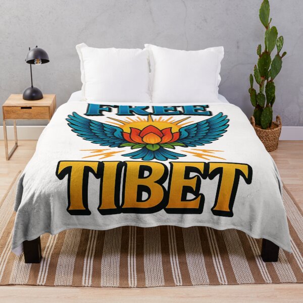 Item preview, Winged Lotus with Free Tibet Emblem designed and sold by Places On Earth.
