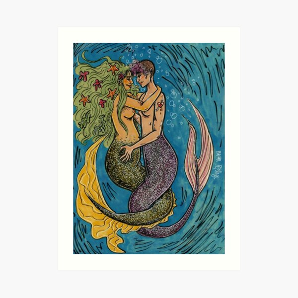 pride month mermaids Art Print