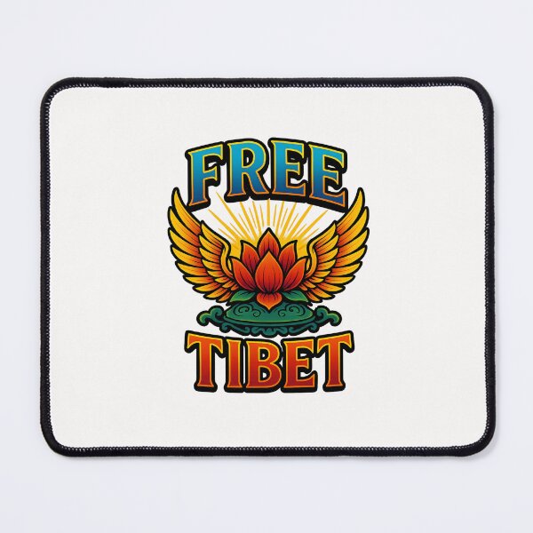 Item preview, Winged Lotus with Free Tibet Emblem for Tibetans designed and sold by Places On Earth.
