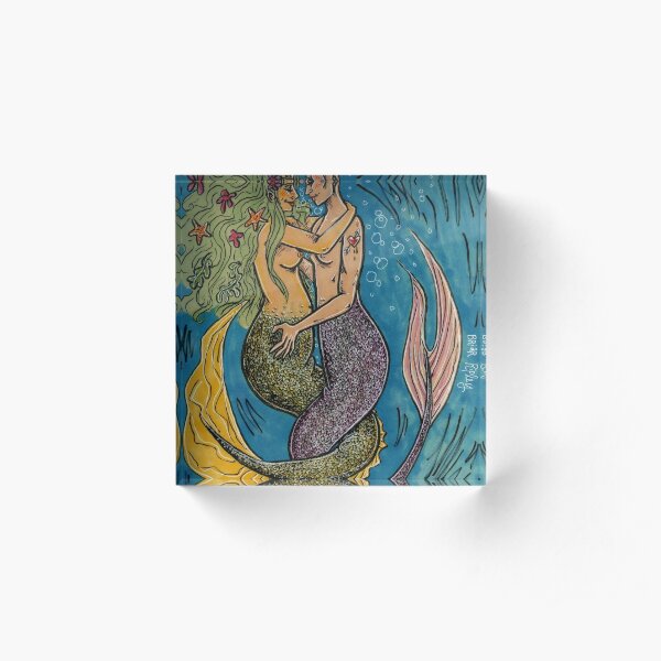pride month mermaids Acrylic Block
