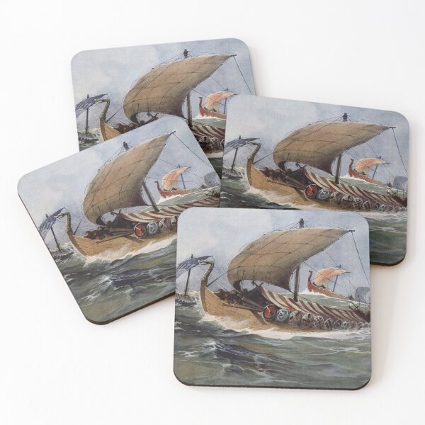 Item preview, Painting of Viking longships by Albert Sebille designed and sold by Mrvica91.