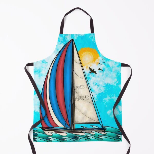 Item preview, Racing Sailboat On A Sunny Ocean  designed and sold by Scribblebard.