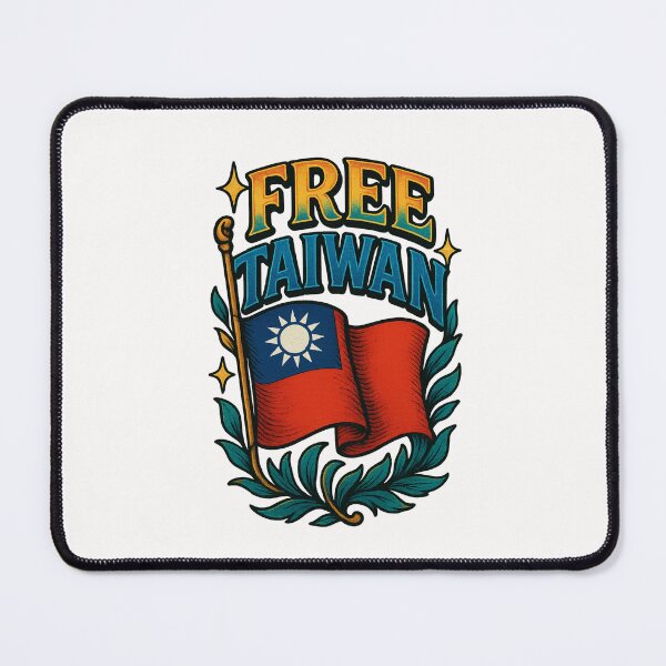 Item preview, Free Taiwan Bold Typography with National Flag and Laurel designed and sold by Places On Earth.