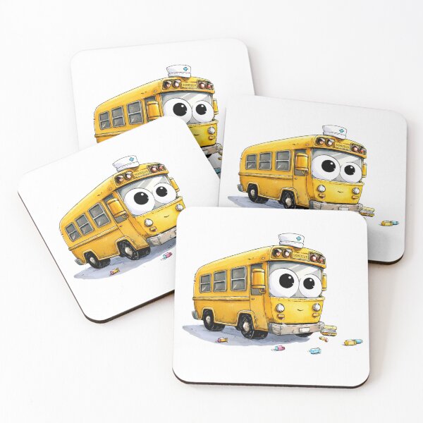 Item preview, School Nurse Squad – Cute Cartoon School Bus with Nurse Cap & School Health Design designed and sold by Giuggimade.