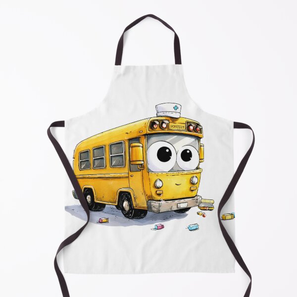 Item preview, School Nurse Squad – Cute Cartoon School Bus with Nurse Cap & School Health Design designed and sold by Giuggimade.
