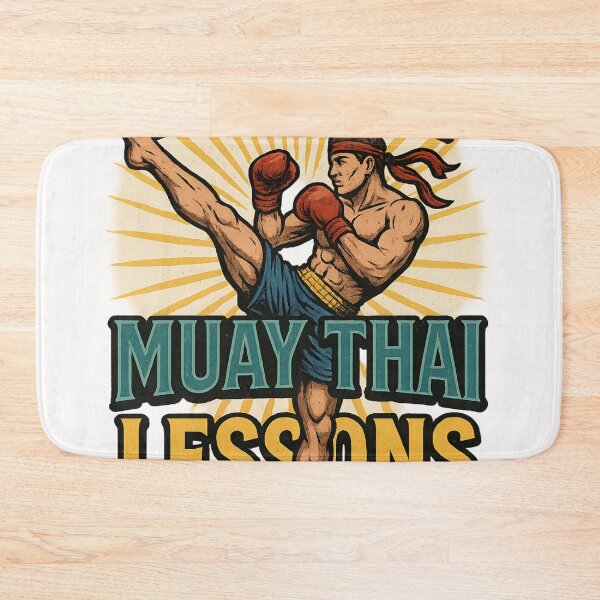 Item preview, Muay Thai Fighter Kick Illustration with Stars and Sunburst designed and sold by Places On Earth.