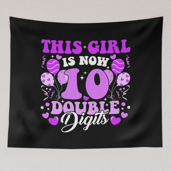 Item preview, This Girl is Now 10 Double Digits Birthday 10 Year Old Kids designed and sold by SakuraPxl.