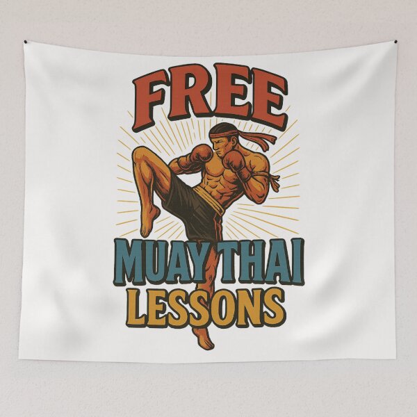 Item preview, Free Muay Thai Lessons in Action Pose with Radiant Lines designed and sold by Places On Earth.