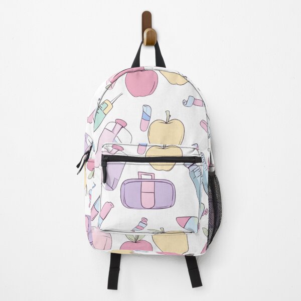 Item preview, Pediatric School Nurse Pastel Pattern – Apples, Syringes & School Supplies Seamless Design designed and sold by Giuggimade.