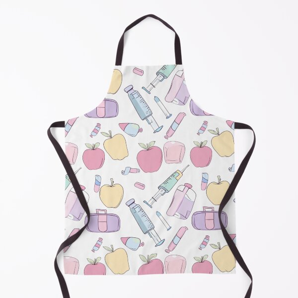 Item preview, Pediatric School Nurse Pastel Pattern – Apples, Syringes & School Supplies Seamless Design designed and sold by Giuggimade.