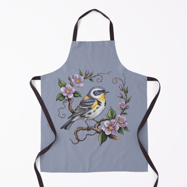 Item preview, Yellow-Rumped Warbler Among Soft Purple Blooms  designed and sold by BirdsnStuff.