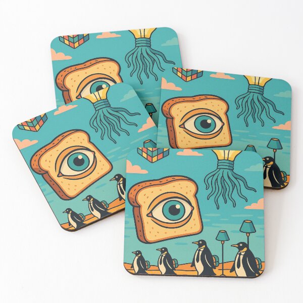 Item preview, Toast with Eye and Penguins designed and sold by QuirkWears.