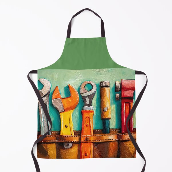 Item preview, Father's Day Tribute with Abstract Colorful Wrenches and Hammer in Leather Tool Holder on Textured Teal designed and sold by OlfactoART Studio.