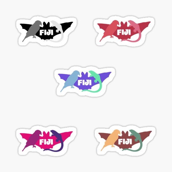 Artikel-Vorschau von Stickerpaket mit Tieren aus der Wildnis Fidschis, designt und verkauft von Animals-by-JB.
