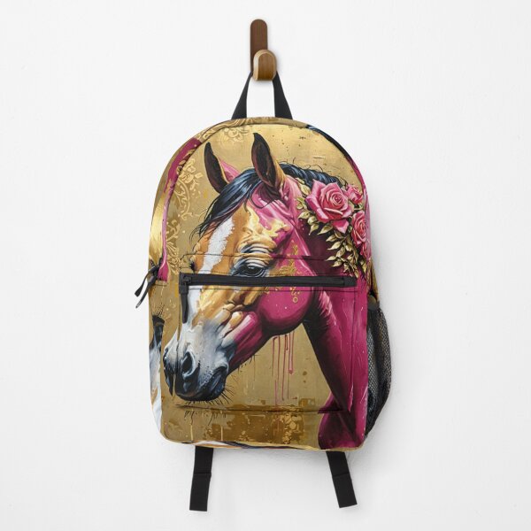 Item preview, Magenta Horse & Gold Damask designed and sold by DesignsByPrnces.