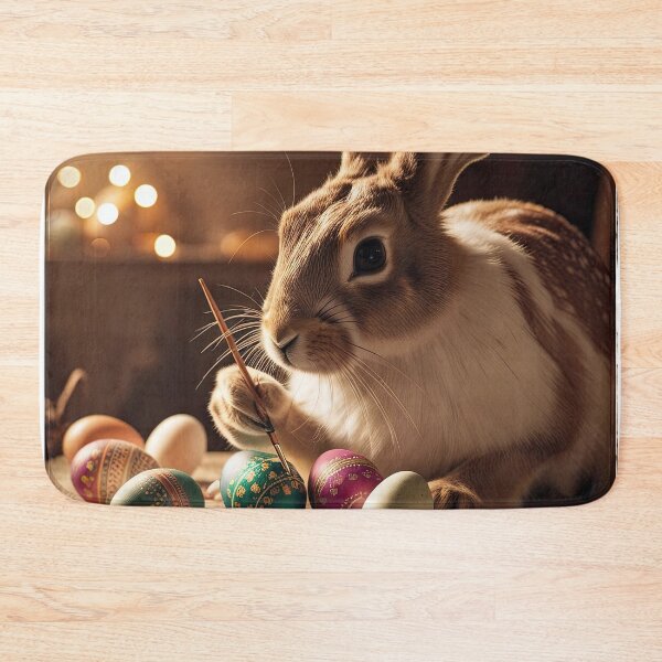 Item preview, Happy Easter - Easter bunny paints Easter eggs designed and sold by cglightNingART.