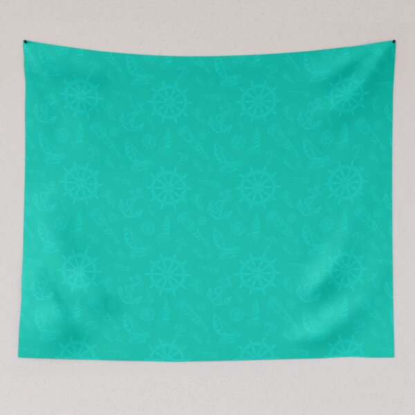 Item preview, New Nautical Sketches Tone on Tone Using Florida Color Palette by Benjamin Moore- Miami Teal designed and sold by PD-Coastal.