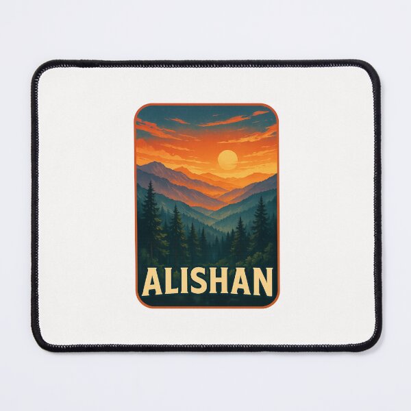 Item preview, Vintage Alishan Taiwan Sunset Scene with Mountain Silhouettes designed and sold by Places On Earth.
