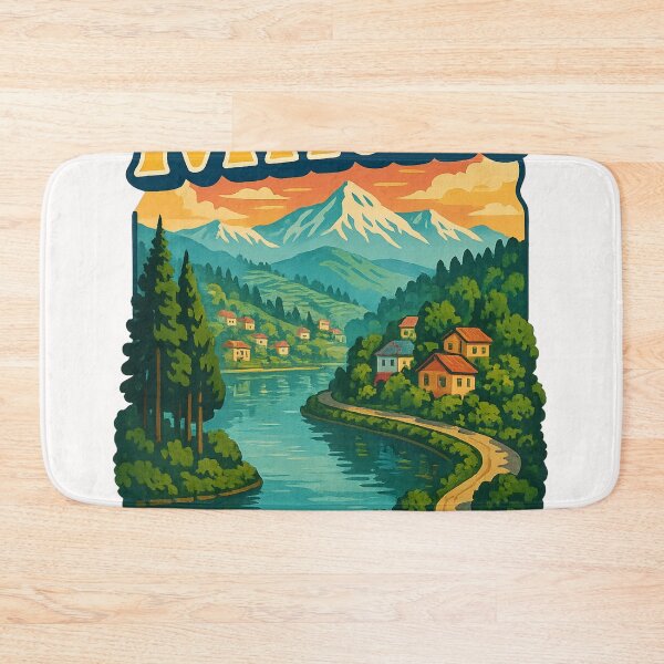 Item preview, Mirik Lake Landscape with Himalayas and Village Homes designed and sold by Places On Earth.
