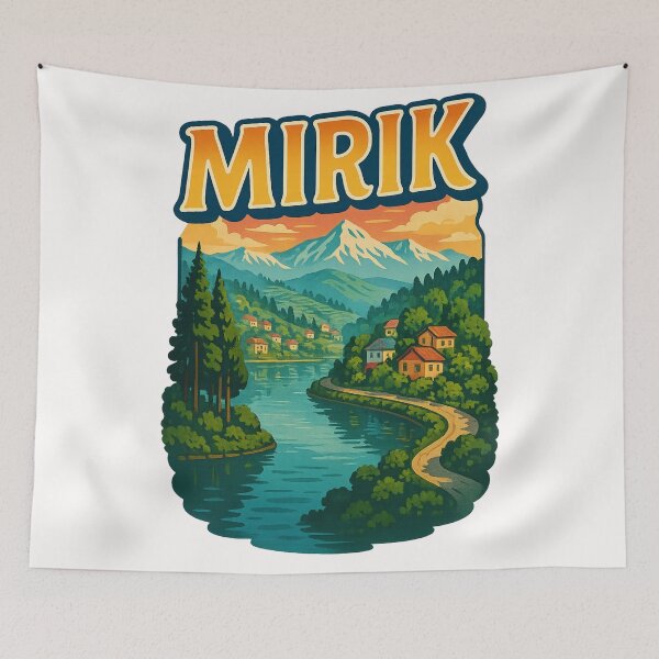 Item preview, Mirik Lake Landscape with Himalayas and Village Homes designed and sold by Places On Earth.