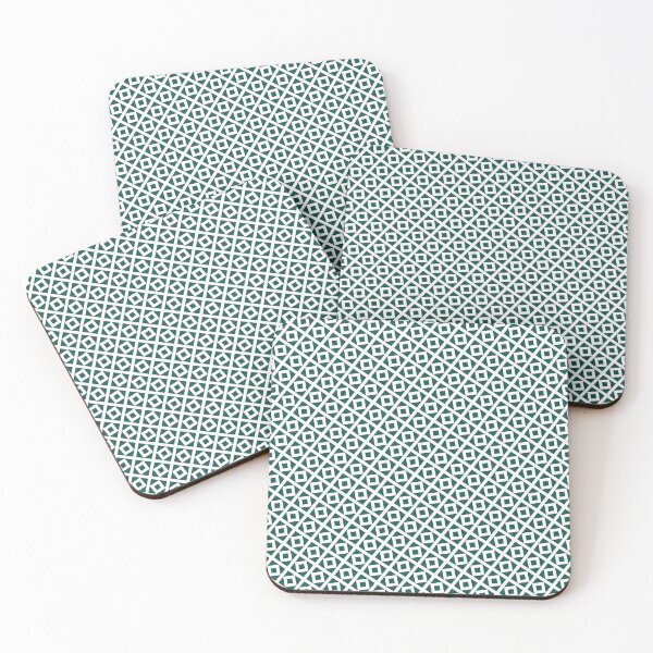 Item preview, Green Squares And Diamond Pattern White Background designed and sold by EvergreenMotifs.