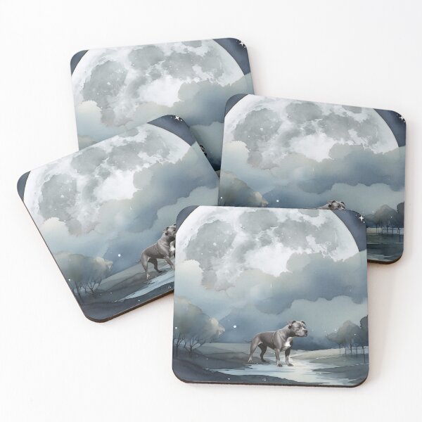 Item preview, Staffordshire Bull Terrier In The Moonlight designed and sold by NikkiBear67.
