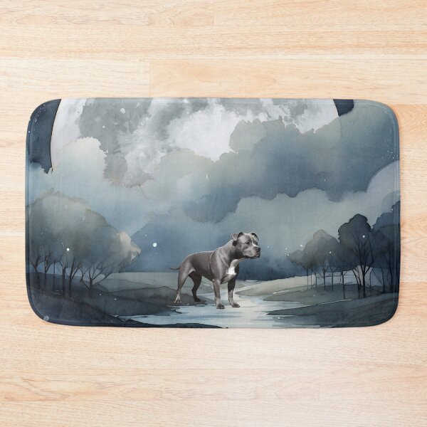 Item preview, Staffordshire Bull Terrier In The Moonlight designed and sold by NikkiBear67.